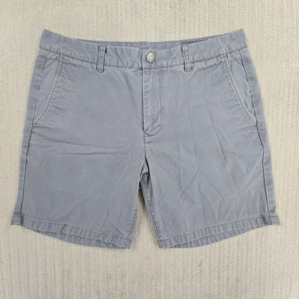 Bonobos Stretch Washed Chino Shorts Mens 33 Gray 7" Flat Front Casual